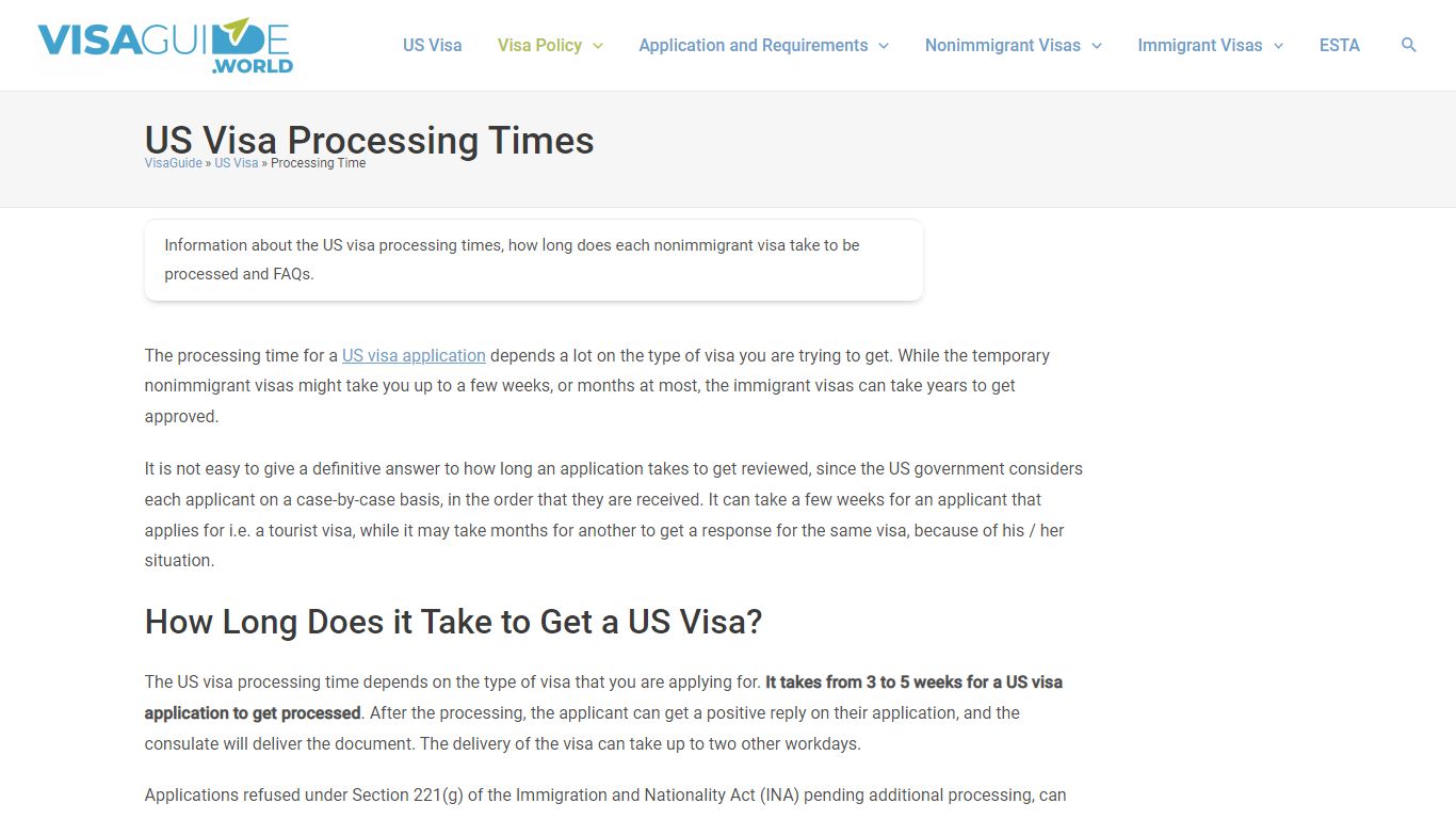 US Visa Processing Times - How Long Does it Take to Get a US Visa? - Donuts